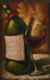 Wacky Wine Series 023. Paintstik on watercolor paper. Varnished. 7"x11". $400.00